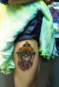 Thai elephant god thigh tattoo pattern picture picture