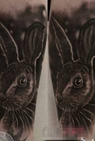 Schoolgirl thighs on black gray sketch super realistic 3d rabbit tattoo pictures