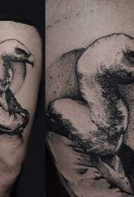 Stilus di spina nera neru grande mudellu di tatuaggi di uccelli