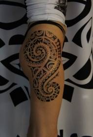 Pattern ng tattoo ng Thigh Polynesian totem
