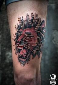 Нога цвета племенных рев льва тату