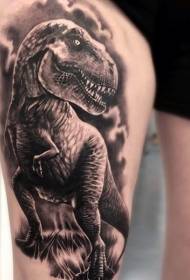 Dij realistische stijl grote dinosaurus tattoo patroon