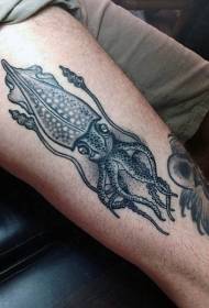 Squisito motivo a calamari grigio nero sulla coscia
