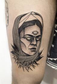 Bedro crne tačke trn đavo žena i trnje uzorak tetovaže