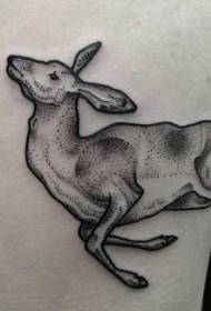 Old school black point deer tattoo pattern