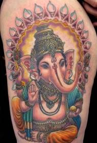 Stehno roztomilý indický slon boh tetovanie vzor