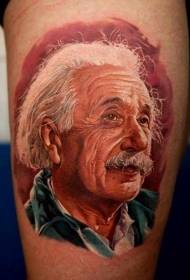Barva nog Albert Einstein portretna slika tatoo