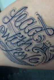 Flower body English tattoo Male body thigh on black flower body English tattoo picture