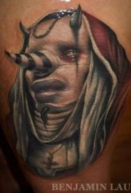 Coapsa cu ilustrație în stil de tatuaj diavol model de tatuaj
