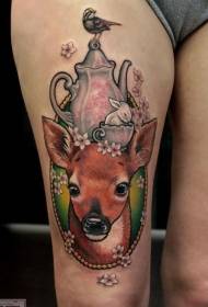 Kembang rusa kembangna sareng pola tato bunny