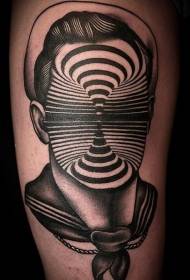 Benen zwart leuk half man half hypnose decoratieve tattoo