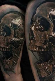 Increïble patró de tatuatge de crani de metall colorit a les cames