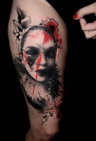 Tatuaggio maschera donna colore stile software di elaborazione immagini PS