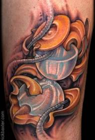Old school old hourglass clock tattoo pattern