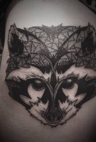Coscia modello piccolo tatuaggio procione linea nera
