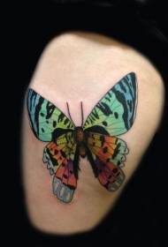Reiden värinen luonnollinen perhonen tatuointikuvio