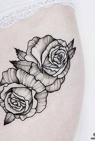 Bedra u Europi i Americi seksi točkast trn uzorak tetovaža ruža