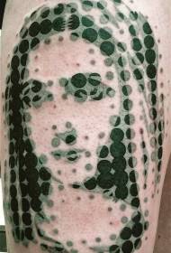 Polka dot tyyli musta vanha koulu neitsyt muotokuva tatuointi malli