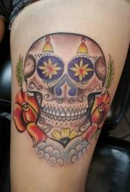 Suku suku mexican gambar tato tangkorak tradisional warni