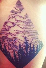 Comb fekete hegyi erdő tetoválás minta