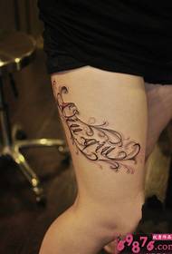 Mwili wa maua wa Kachino Kiingereza taya picha ya tattoo