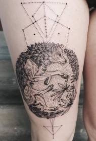 Ka hana hoʻohenehene huluhulu ʻōpiopio ʻoi aku ke ʻano o ka wolf tattoo pattern