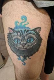 Seuns dye geverf waterverf skets literêre oulike katdier tatoeëermerke