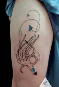 Triantán dath simplí líne tattoo tatú líne ochtapas