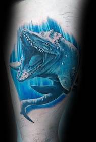 Thigh color crocodile tattoo pattern