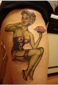Colore di gamba ragazza di tatuaggi di zombie