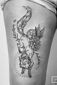 Uda, linie europejskie i amerykańskie, wzór tatuażu lisa