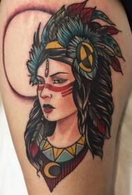 Бедра старі школи красивих племінних жінка портрет татуювання візерунок