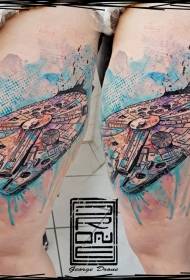 Motivo a tatuaggi moderni per la barca del millennio color vento