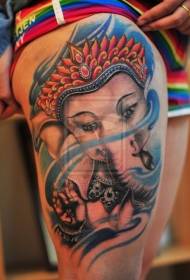 Χαριτωμένο μοτίβο τατουάζ του Ινδιάνου ελέφαντα