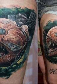 dy realistiese styl kleur geheimsinnige bose meganiese vis tattoo patroon