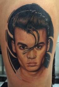 Leg color man portrait tattoo picture