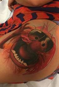 Been illustratie stijl kleurrijke monster held tattoo