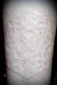 Payat maliit na puting tinta ng tribal bulaklak pandekorasyon pattern ng tattoo