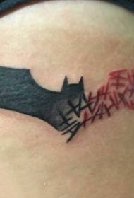 Batman logo tatuu arabinrin bat stitching lori batman logo tatuu aworan