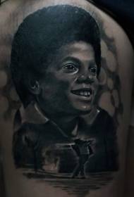 Gamba foto reale piccolo michael jackson ritratto tatuaggio immagine