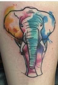 Boys thighs painted gradient abstract lines small animal elephant tattoo pictures