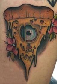 Phéinteáil na pluide buí bláthanna bláth plandaí teibí agus pictiúir tattoo bia pizza