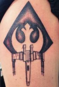 Motivo per tatuaggi con logo a tema di guerre stellari