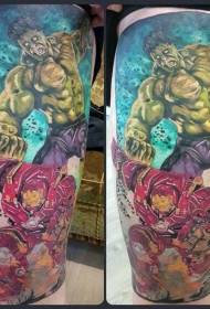 Pola tato komik hulk warna sisi pinggang pertempuran