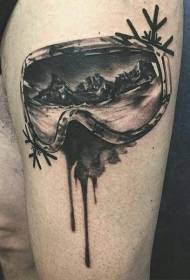 Paha gaya kelabu hitam gaya gelas ski tatu personaliti tatu