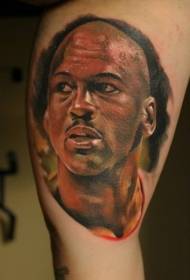 Modello di tatuaggio ritratto Jordan colore realistico