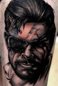 Potret karakter tato karakter laki-laki di pangkuan berwarna-warni potret karakter gambar tato