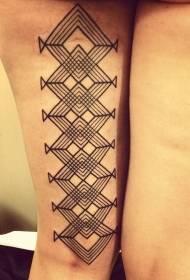 Thigh trib style style black mahiwagang geometric tattoo pattern