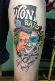 Been Faarf Clown Portrait Englesch Tattoo Muster