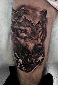 Beenwolfkop tattoo patroon